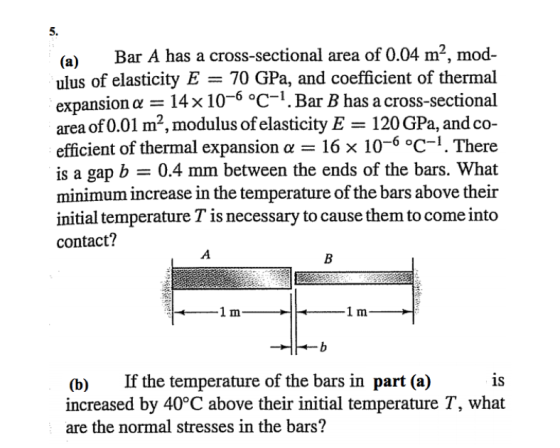 (a) Bar A has a cross-sectional area of 0.04 m2, m