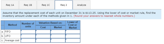 Reg za Reg 1A Rea 18 Reaz Analyze Reg 1B Reg 10 Regic Reg 2 Analyze Assume that the replacement cost of each unit on December