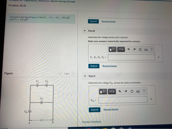 tulpter 24 - Capacitance, Dielectrics, Electric Energy Storage Problem 24.30 Suppose in the figure(Figure 1) that C = C - and