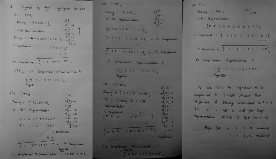 3) Decimal (W) (-2) to twoos Complement (12-bit) (ii) (-29) Binary (111011, 12- bir representahou (83/10 2129 214-4 2lt-o -1