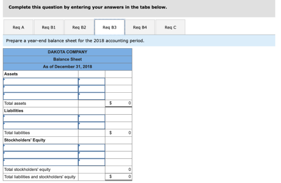 Complete this question by entering your answers in the tabs below. Reg A Req B1 Req B2 Req B3 Reg B4 Reqc Prepare a year-end