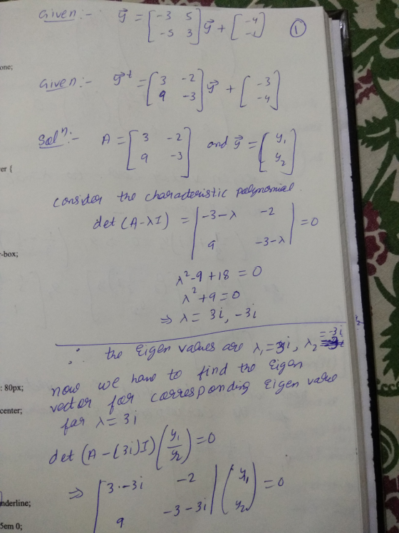 Given :- 9 = 5-3 S one; Given :- gt [53]-[-] To ]+ :) -3 Sol. A 3 and og y. -er { consider the characteristic palynenial det