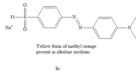 Ov=O Na Yellow form of methyl orange present in alkaline medium In