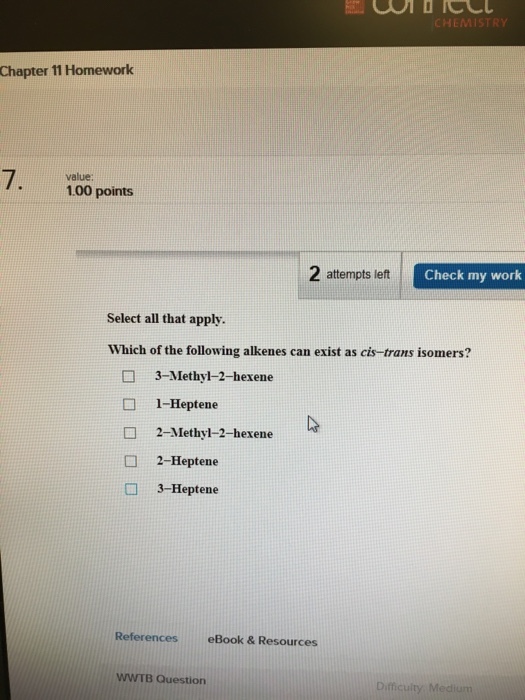 Which of the following alkenes can exist as cis-tr