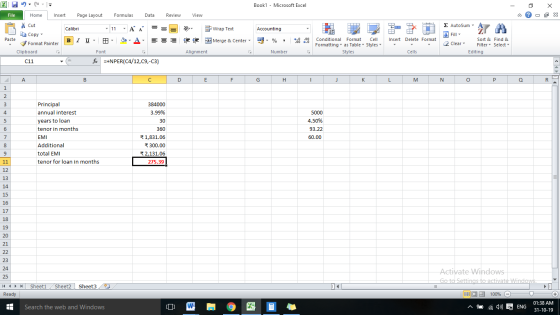 Book1 Microsoft Excel - X File Review Home Insert Page Layout Formulas Data View E AutoSum Cut AS Wrap Text Accounting Calibr