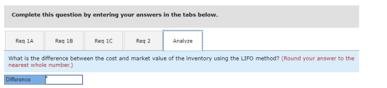 Complete this question by entering your answers in the tabs below. Reg 1A Reg 1B Req 1C Reg 2 Analyze What is the difference