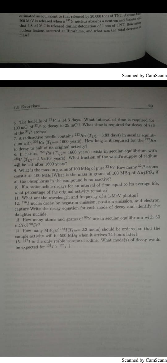 estimated as equivalent to that released by 20.000 tons of TNT. Assume 200 MeV is released when a 235 U nucleus absorbs a neu