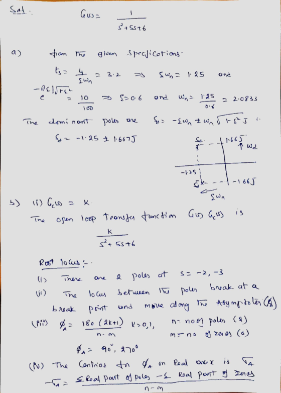 sal: Gissa - § +5576 han the given specifications ts= 4 = 3:2 za suna 125 and -nelors e = » S=0.6 and Wn 1.25 10 100 = 2.0833