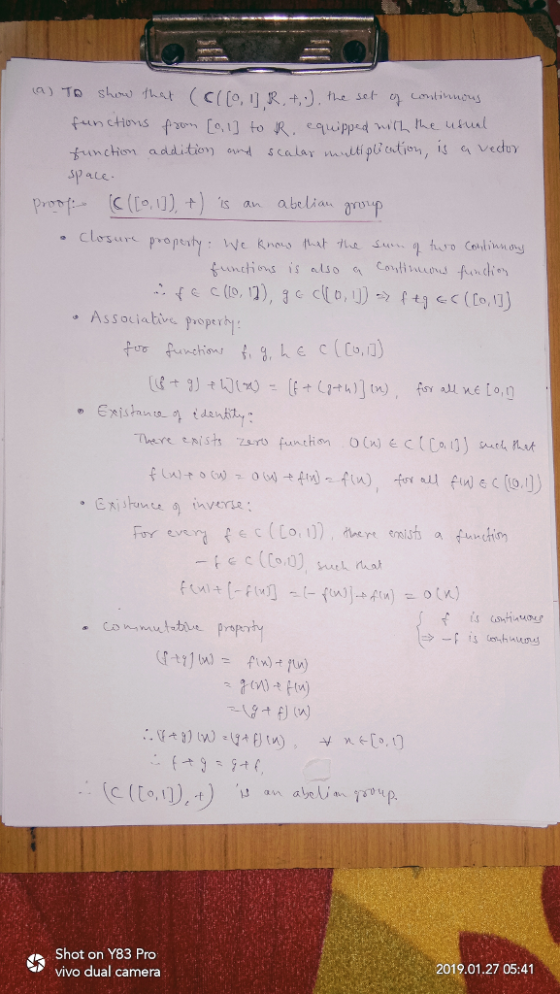 funchion addition scalar bt,i Veduy Sp ale prmt- [C(Lo, l]), +) IS abeliau. an ชก,up functions is also a Co.,H mend fun(k- , Associative proper Shot on Y83 Pro vivo dual camera 2019.01.27 05:41
