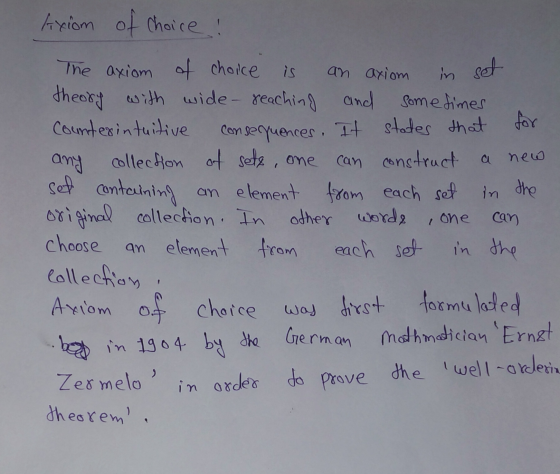 Axiom of choice! an axiom in set new set containing in the one can The axiom of choice theory with wide- reaching and sometim