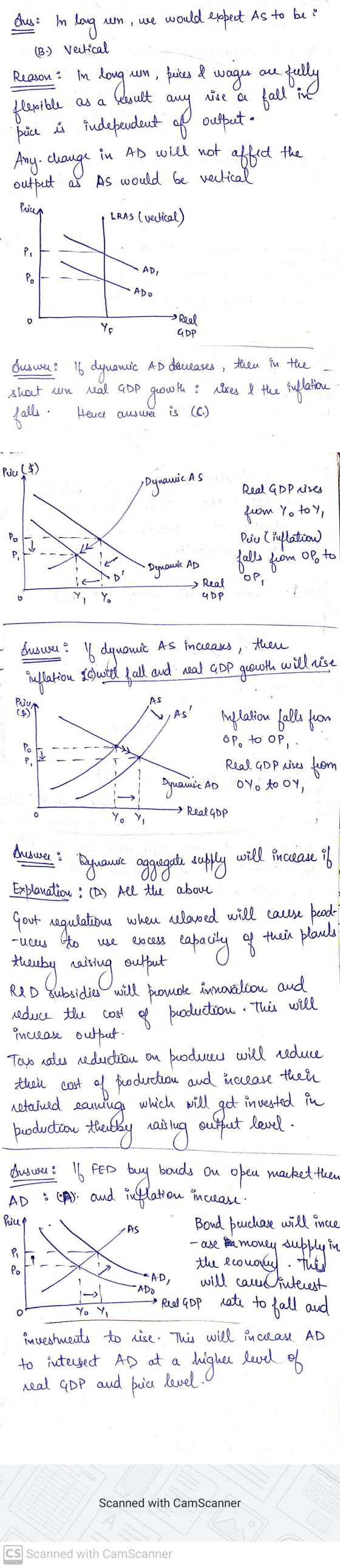 dus: In flexible as a lesult long wn, we would eppect As to be? (B) Vertical Reason: in long um, puices & wages um, puces & w