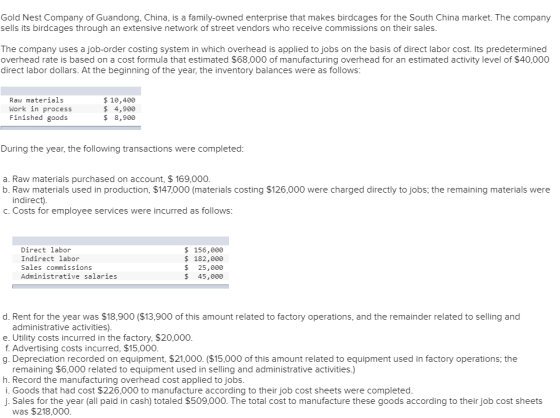Gold Nest Company of Guandong, China, is a family-owned enterprise that makes birdcages for the South China market. The compa