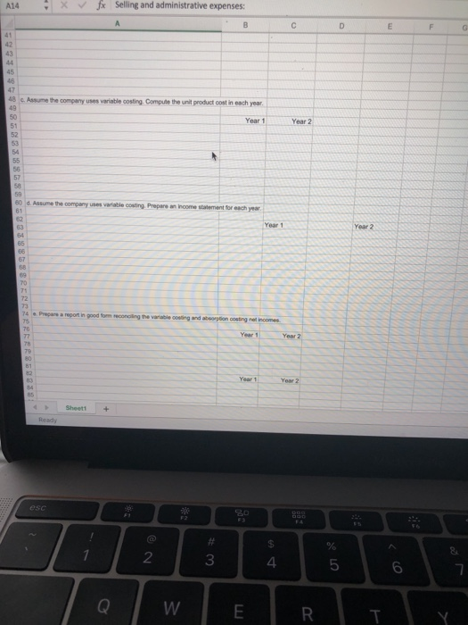 X f x selling and administrative expenses: the com e cost Computer product coinch year 09999996 cing the var ng and b o ostin