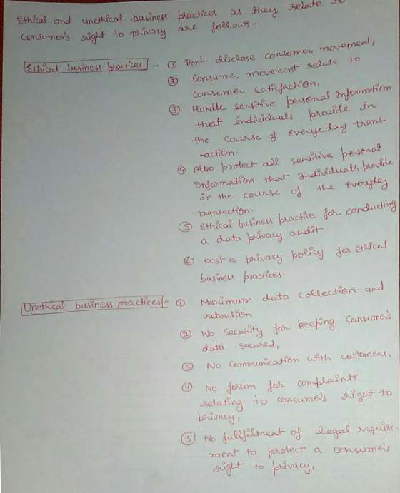 ethtal and unek.feol burine btactkes as hoy Gelte Conjumexs nes ③ Consumer. movement- consumer atts laction oud bans -the Couuuse evert -action in the course bansactim tha Eveuplay ⑤ ethical burney, hachce lo. conducting business |nactices ard h:나ire.AA Manumum dosta coltectiema ②No Sad eebing Conumens dota Seesad, No Communicatiom wh cuustomens, selating to consumes bivacy ment o otec consumes