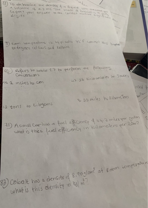 187) To determine the density of a liquid you mewn a volume of a 3 ml The mass of liquido Se port your answer to the correct