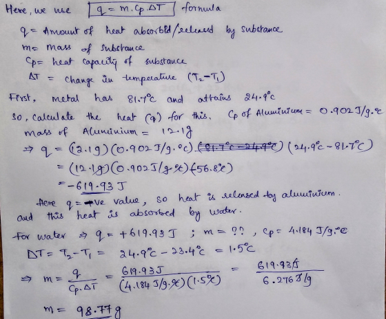 formula Here, ue we m.Cp AT Amouut of heat abcorblduld by Subttance me mars Subcra ce p heat capail substauce change u tempal