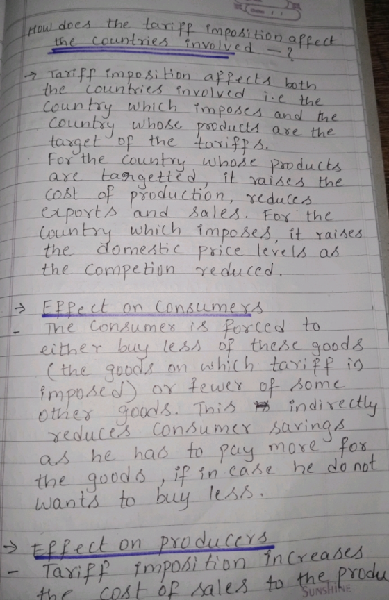 does the tari the countries invol #_fmpositio n-affect. ountris involvid ie the he c CO L untry whose-product are-the For the countyy whose Products -cost-of production, ycdutcs -γ educed. expoxts and ales Fox the the domesti c Price-levels-as Cuntyy which imposes it raises the Competiin educed The. consumes either Porced less of these-good the impose or tewey of some eauces Consum as he haó to Pey morefox the qoods if in case he do not wants to buu less ppeit on pra duCCY th cest op sales to the Produ UNS