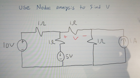 Use Nodal analysis to find u (л lov