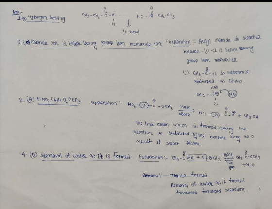 Amo \V CH3-CH-C-o HO--CH-CH3 Hdiogen bonding H H-bond 2 choaide fon is bet looving 0up non methoxide ion expanaton AeChlori d