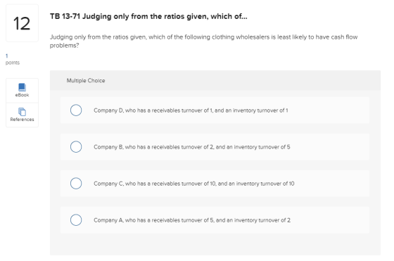 TB 13-71 Judging only from the ratios given, which of... Judging only from the ratios given, which of the following clothing