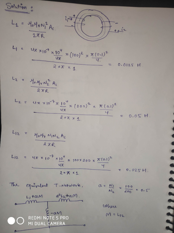 Solution o La = Mollon? A - CAR 4 2 Uxx 10² x 104 x (100)ext 160.12 Uz 4 . 2XT X 1. = 0.0125 H. L₂ ? Molo Na AL 2TR L₂ z uxx1
