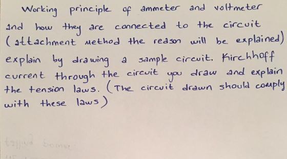 and Working principle of ammeter and voltmeter how they are connected to the circuit (attachment method the reason will be ex