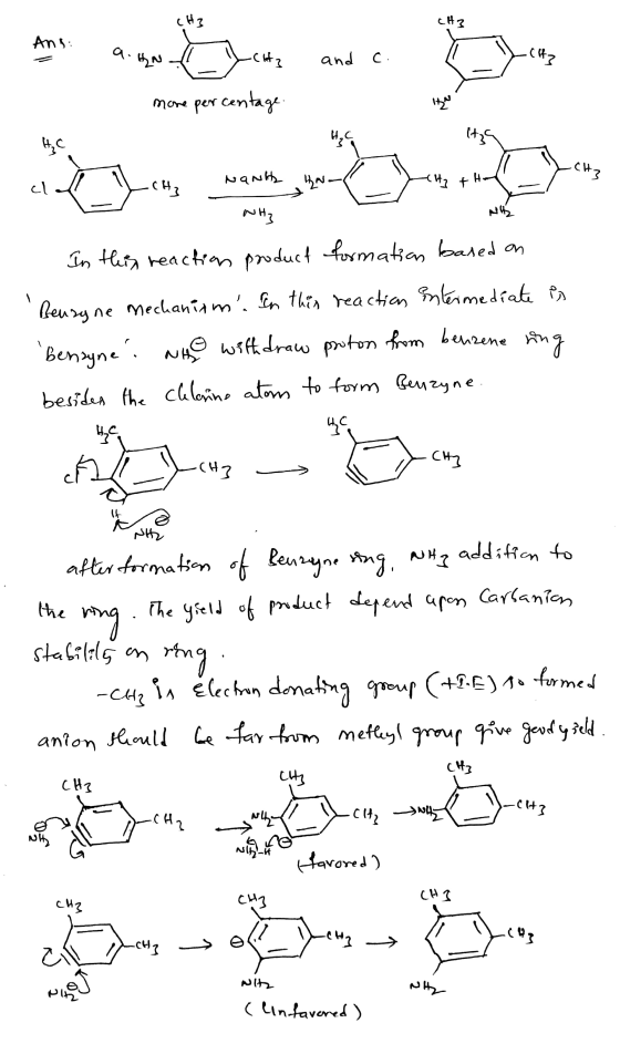 CH3 CH3 Ans: HEN -City and C. -CH? more percentage IN H.C itas H₂C CH3 Nanh cl LCHE H YN CH3 + NH3 In this reaction product f