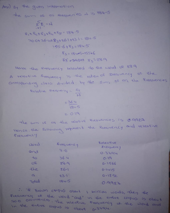 Anu) uen inkomotion 55-6+93-184.S 9323.a the Sreanency veleoted lo the odo23 Comesponaina class vided b e su os ail the reaiuencies - 36 184 S 2 019 The sum ur oi) the elotive e,eg uen c: es i5 09924 the sun U ence the omousina etenhe Sieavency and velestive reavency Releative loid and to Svequen 2.0 36 . 28.9 26- 23. 84-5 -33ay o-19 0-1566 0-1 415 the Total 0992 sreameney u the word ond n e enirecorpus is obout entive corpus to obout -33