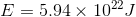 E = 5.94 x 102]