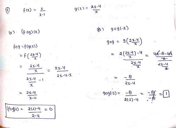 9 fa) - 1 ____9) = 31- 91) - 27-4 -) (4) Gog) (2) (b) १०१(-२) १०१ = 9(२४-५) = ३(२५-५)-५ - 4K-8-th 909 f09 -f(9(x)) = (२५-47 =