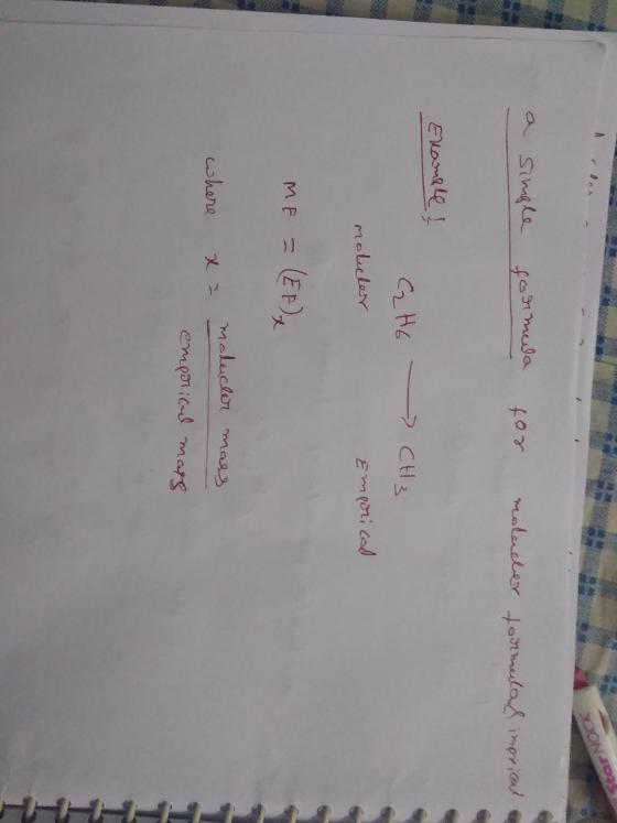 a simple formula for moeder tormulal inpriced a Example ! C₂H6 > CH3 moleler Emporical ME = (EF), molacher mass مالهان لا emp