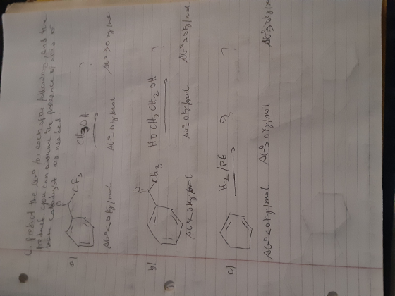 6. predict the Aco for each of the following, and the product you can assume the presence of acid of bore catalyst as needed