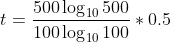 500 log 10500 - *0.5 100 log 10 100