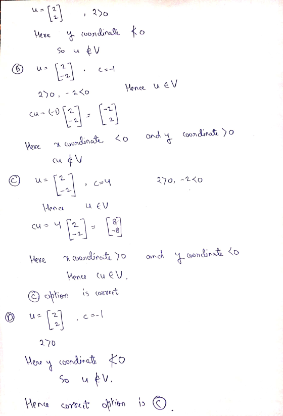 250 1 Here 4= [3] y coordinate ko € V (1 So u 2 u= B csal 2 Hence U EV 250, -230 z cu=(-1) 12 2 and Lo coordinate yo y Here 2