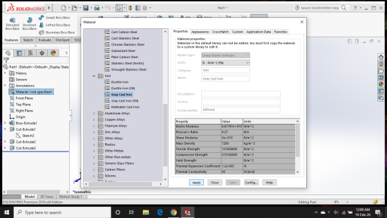 | 3S SOLIDWORKS O-09-06-1-6 80 Part1 * Search SOLIDWORKS Help Q - ? - - 0 x want Cut Adib A Material Extruded Revolved Boss/B