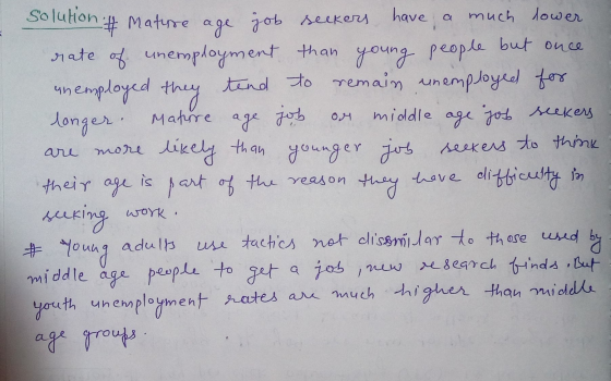 ave a ny Solution # mature age job seekers have a much lower rate of unemployment than young people but once unemployed they