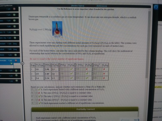 and Eqtm Review Topikl Reerece Use he Referacs ts access inpertast valan if neded fer thin quetion ts Dintrogen tetraoxide is