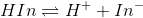 Hin= H+ + In