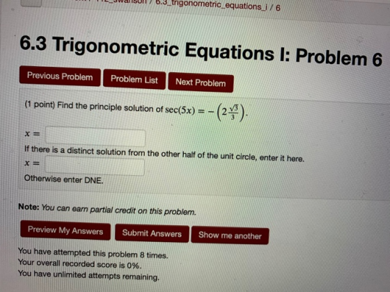 U TIL_JWA SUIT / 6.3_trigonometric equations_/ 6 6.3 Trigonometric Equations I: Problem 6 Previous Problem Problem List Next