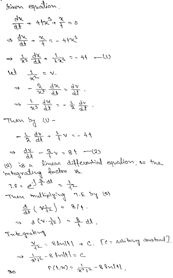 3 + ~ MI dre 2) 조 라 are 3 라 dv - حرافع Then 0 -8 Qxlf\.e Given equation, ฝน 42 स F 수 - A tre * - - 44 44 ) net में - 늦 + v -