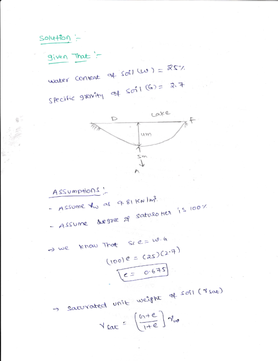 Solutlon given Thot water ConvetSofl So, I (G): 식 Speci hc govt Lake LA Sm ASSumptionS 0-535 sofi (Yu t) -, sac voted unit wafK