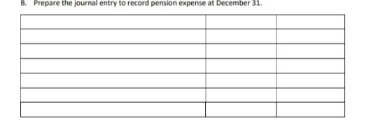 B. Prepare the journal entry to record pension expense at December 3i.