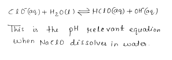 CLOaq) H0 () HCI0@9)OH@4) This ithe pH Hele vant equalion when Na CD dissolves in water
