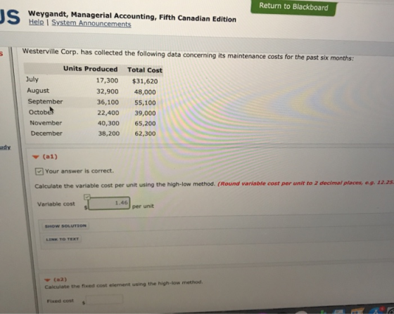 Return to Blackboard JS Weygandt, Managerial Accounting, Fifth Canadian Edition Help System Announcements 5 Westerville Corp.