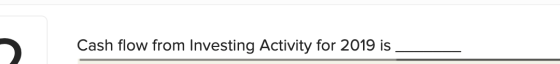 Cash flow from Investing Activity for 2019 is