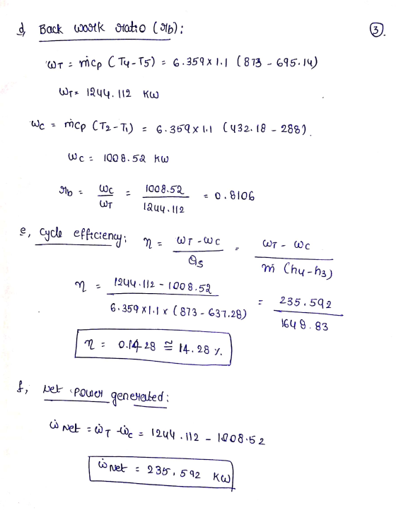 d Back work ratio (916): 3. WT: micp C Tu-T5) - 6.359x1.1 (873 - 695.14) Wiz 1244.112 KW Wc mcp CT2 - T1) = 6.359 x 1.1 (432.