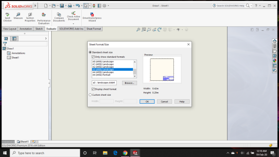 35 SOLIDWORKS 0-0 9.30 W 11 6 0 - Draw 1 - Sheet1 Search SOLIDWORKS Help Q- ?- - X Check Active Compare Spell Checker Measure