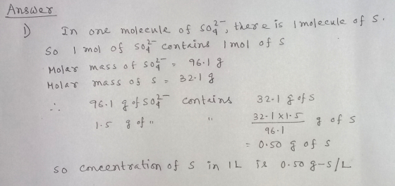In one mol e enle of C02-thes e is Im이 eculeafs. So mol 0 contins mol of S Mojas mass f 961 Molas mass o21 46-1