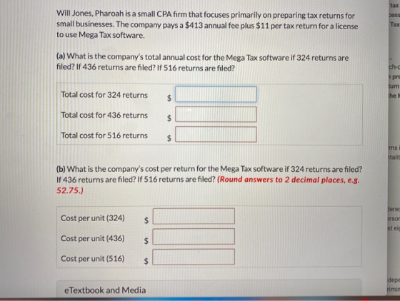 Will Jones, Pharoah is a small CPA firm that focuses primarily on preparing tax returns for small businesses. The company pay