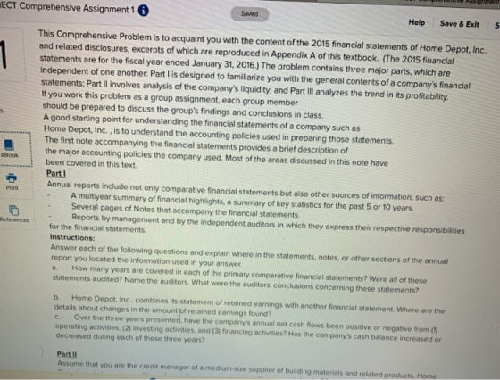 gniment ECT Comprehensive Assignment 1 6 Saved Help Save & Exit This Comprehensive Problem is to acquaint you with the conten
